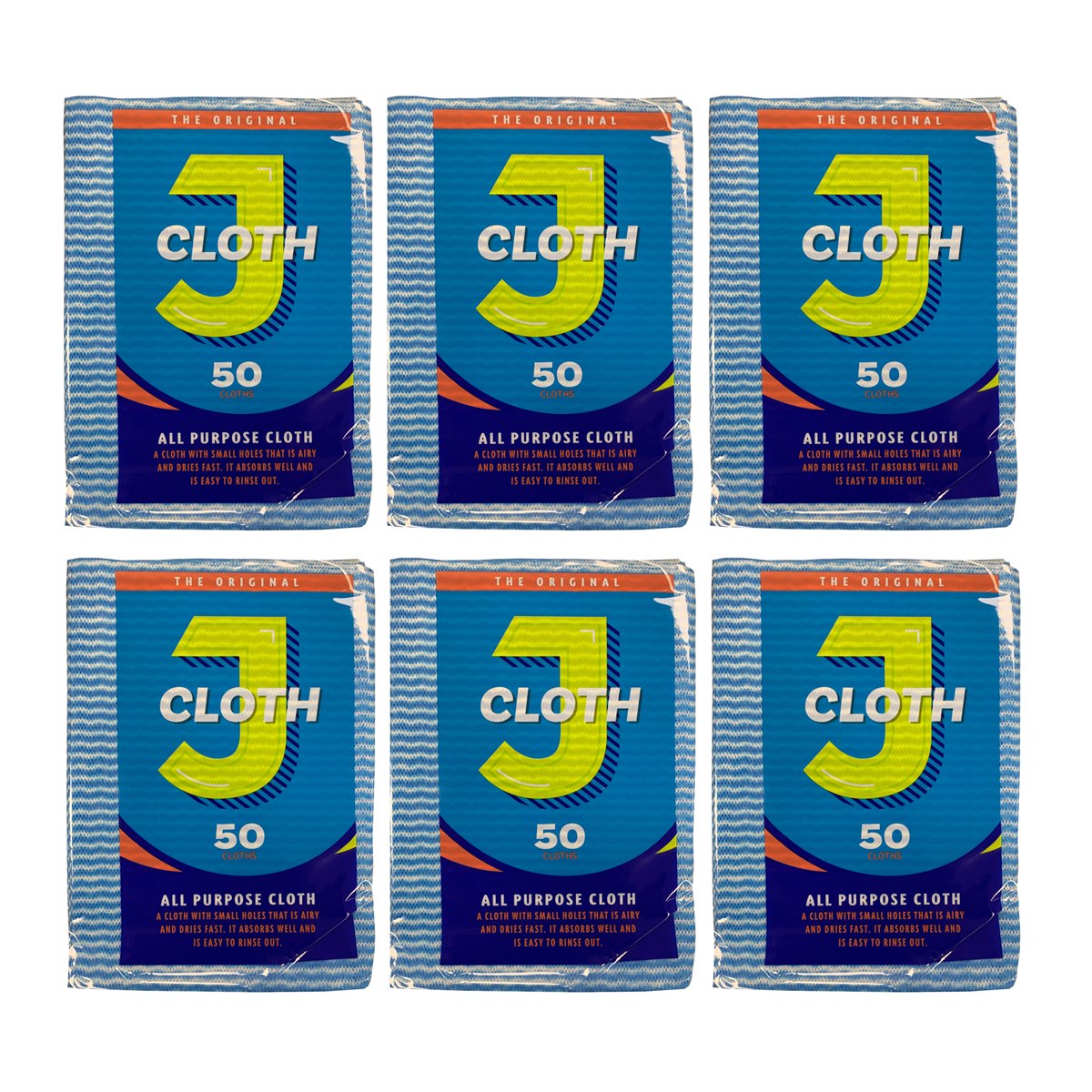 Case of 6 x J Cloth Pack of 50 (Total 300)