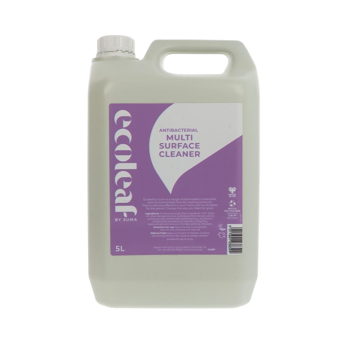 Ecoleaf By Suma Antibacterial Multi Surface Spray Cleaner Refill 5 Litre