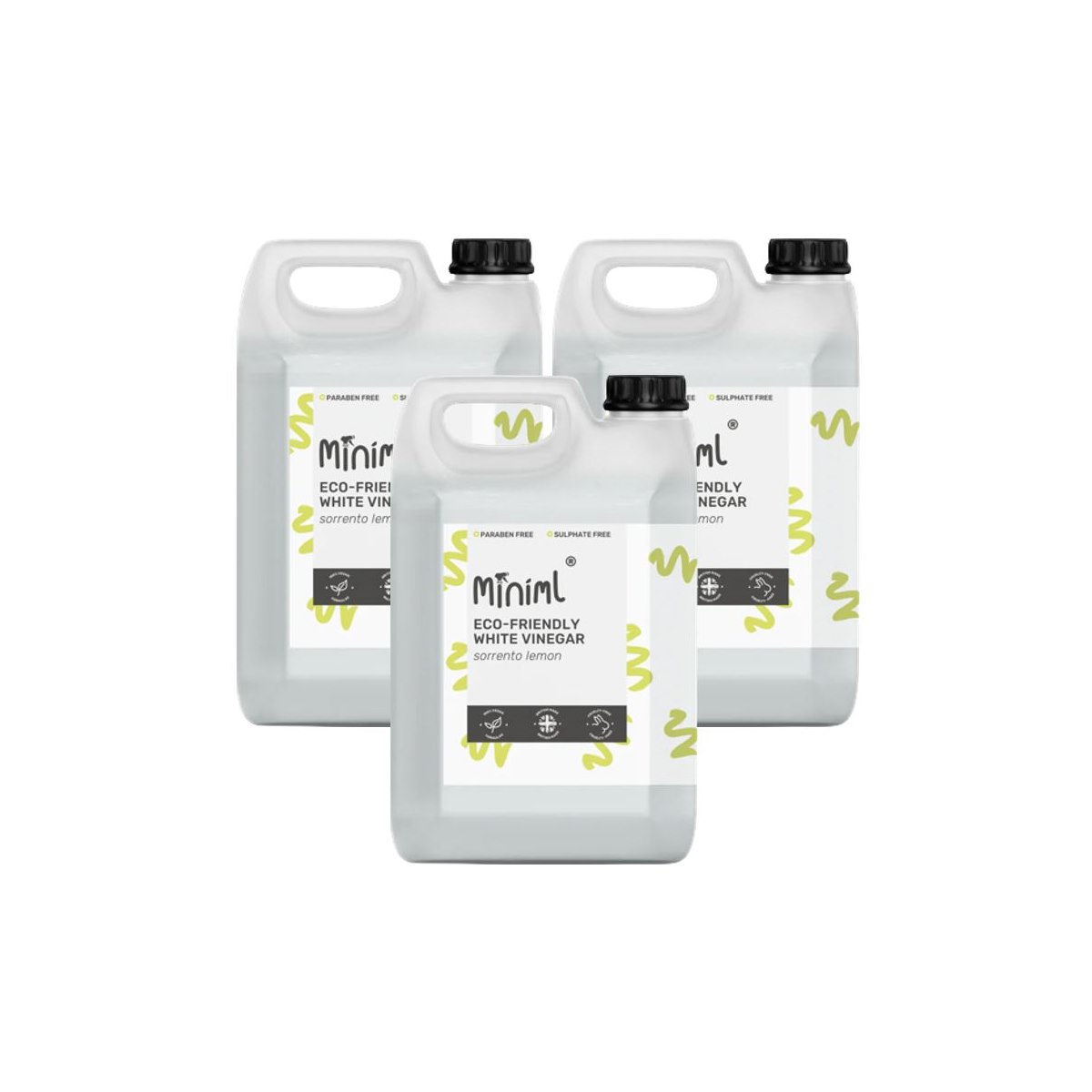 Case of 3 x Miniml Eco Friendly White Vinegar 5L Sorrento Lemon