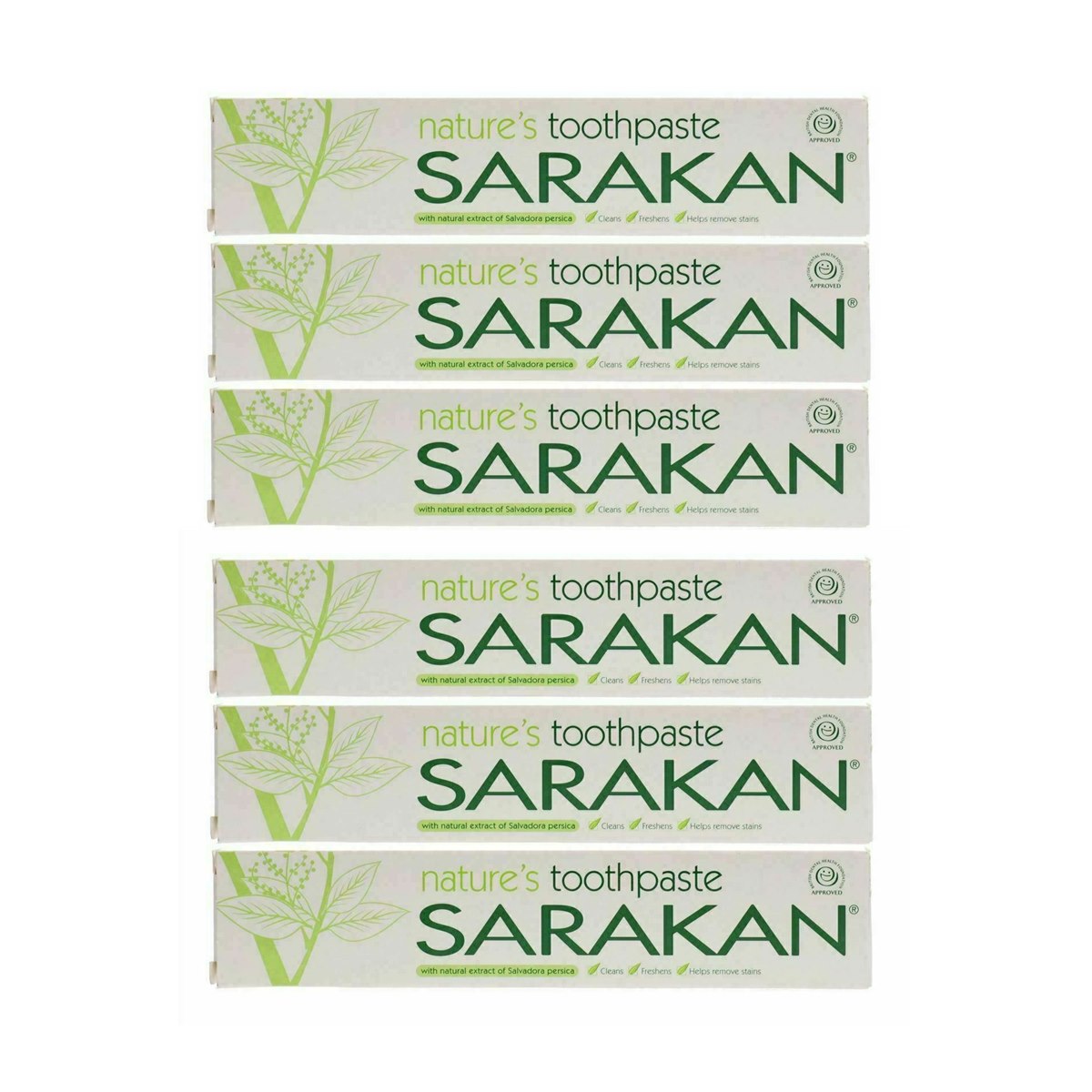 Case of 6 x Sarakan Nature's Fluoride Free Vegan Toothpaste 64g
