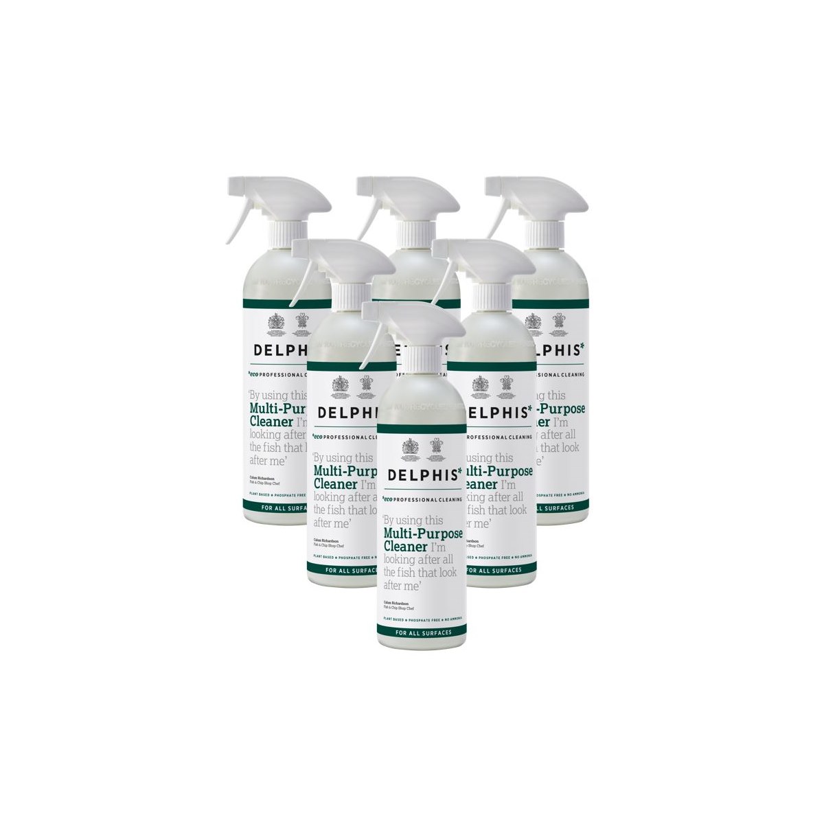 Case of 6 x Delphis Eco Professional Cleaning Multi-Purpose Cleaner Spray 700ml