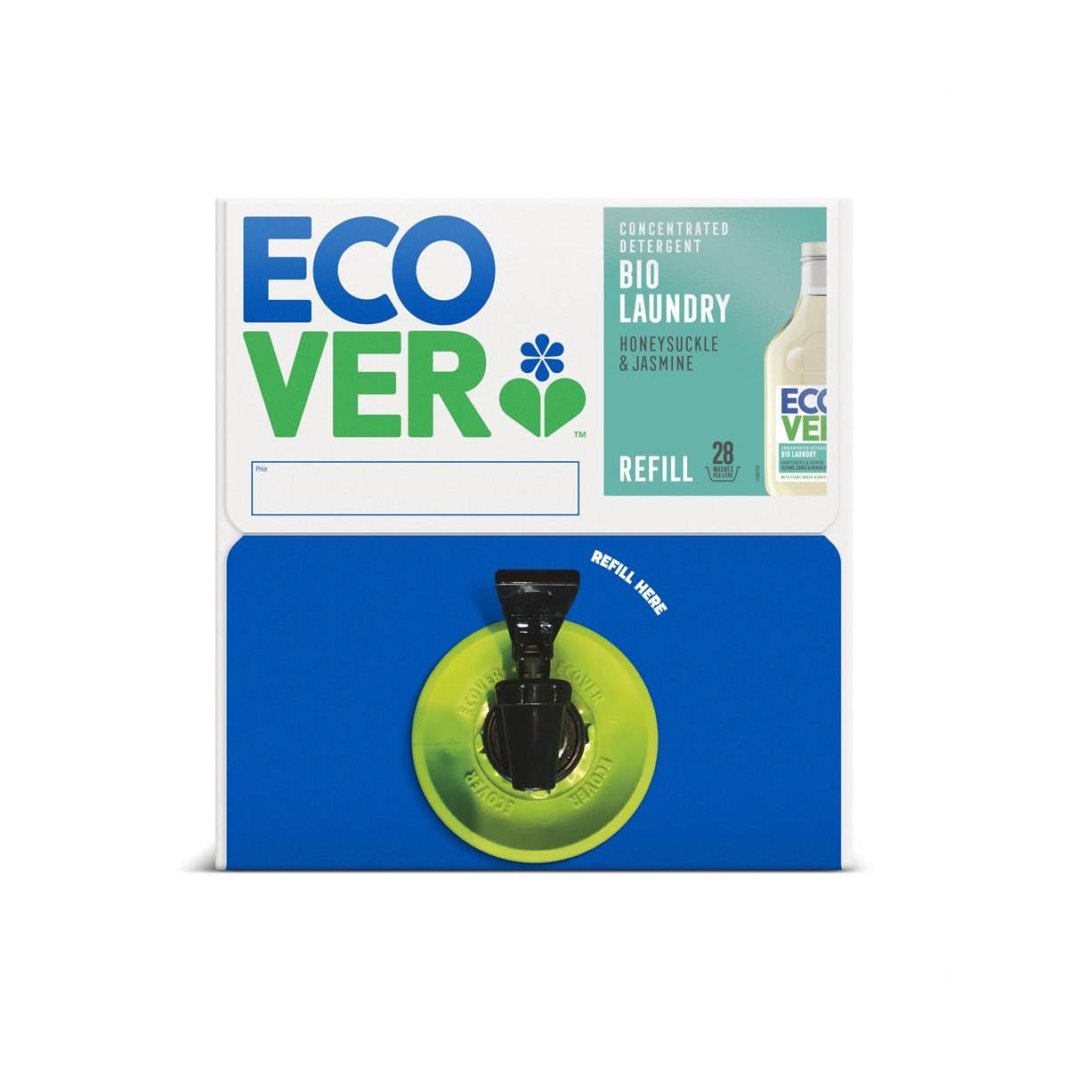 Ecover Concentrated Bio Laundry Liquid Refill Honeysuckle and Jasmine 15 Litre