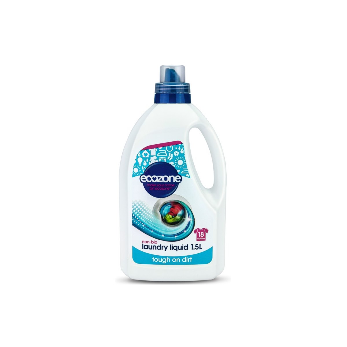 Ecozone Non-Bio Laundry Liquid, 1.5 Litres, Tough On Stubborn Dirt, 18 Washes