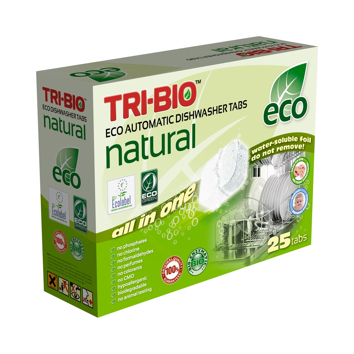 Tri-Bio Eco All In One Dishwasher Tablets 500g (25 Tablets)