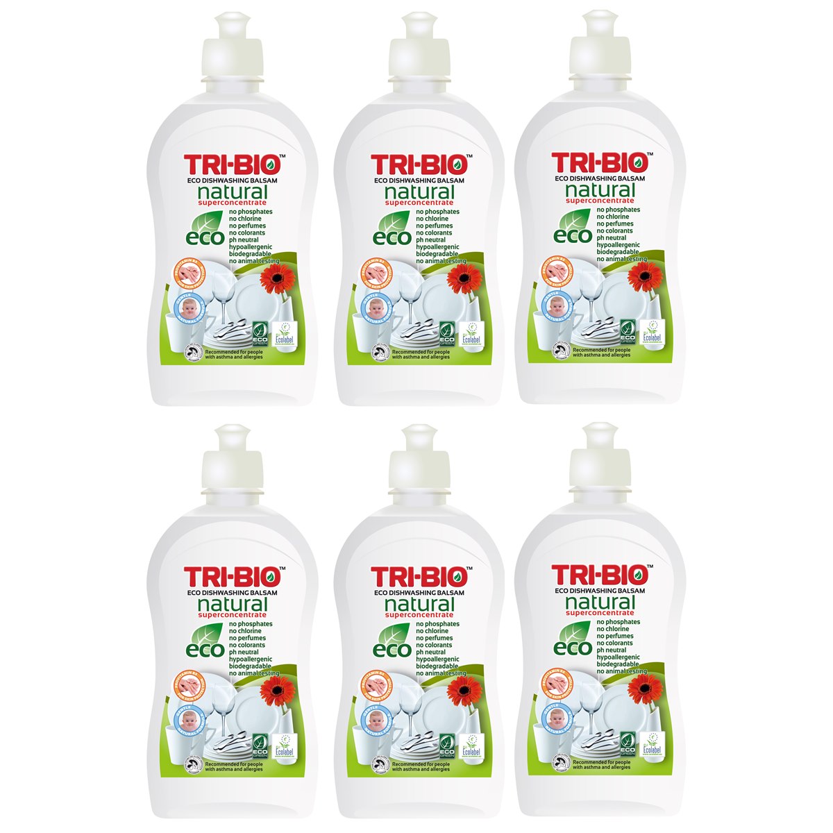 Case of 6 x Tri-Bio Eco Natural Super Concentrated Dishwashing Balsam 420ml