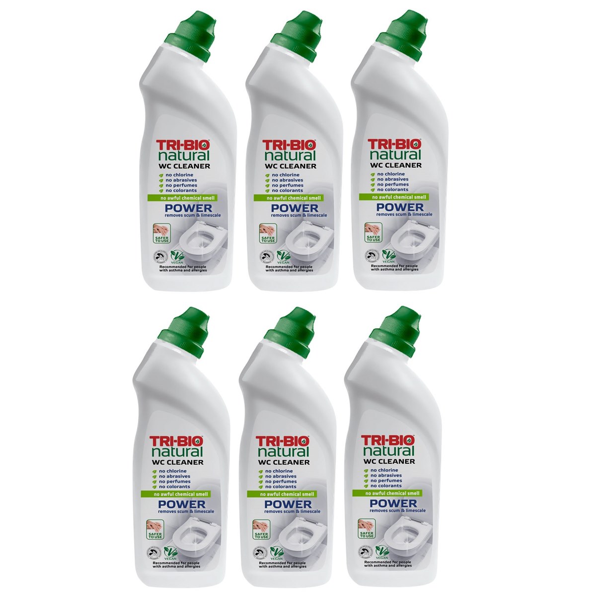Case of 6 x Tri-Bio Natural WC Toilet Power Cleaner 710ml