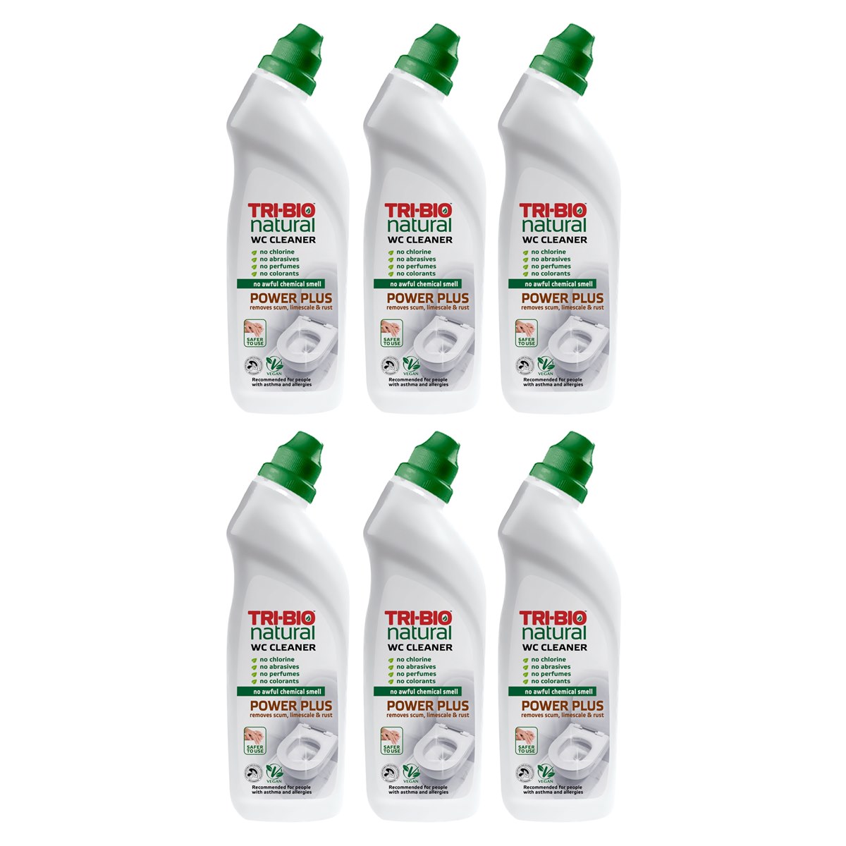Case of 6 x Tri-Bio Natural WC Toilet Cleaner Power Plus 710ml