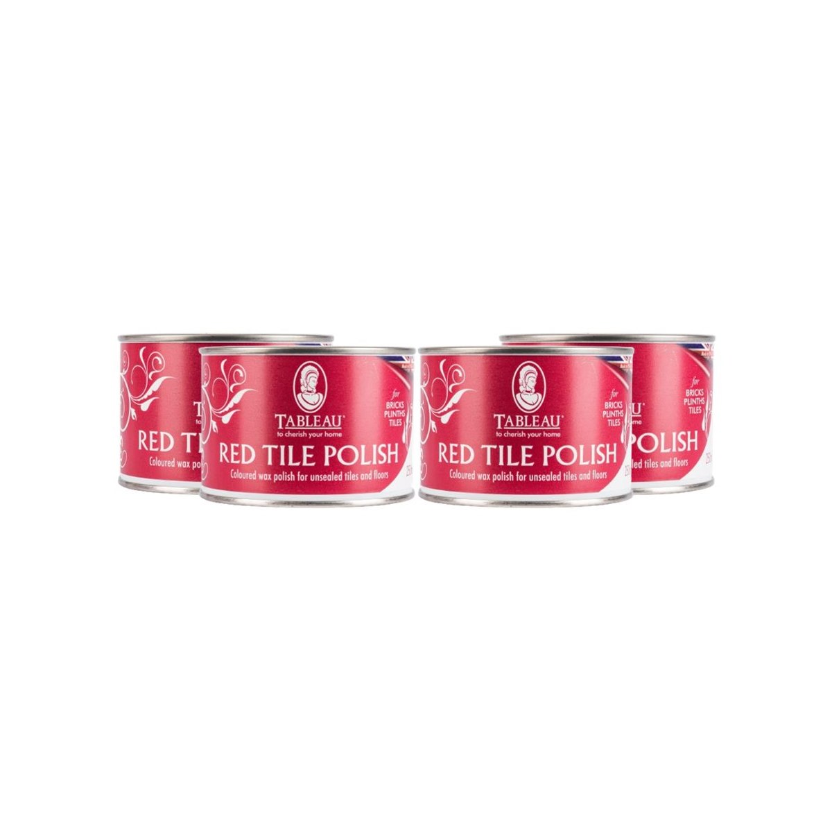 Case of 4 x Tableau Red Tile Polish 250ml