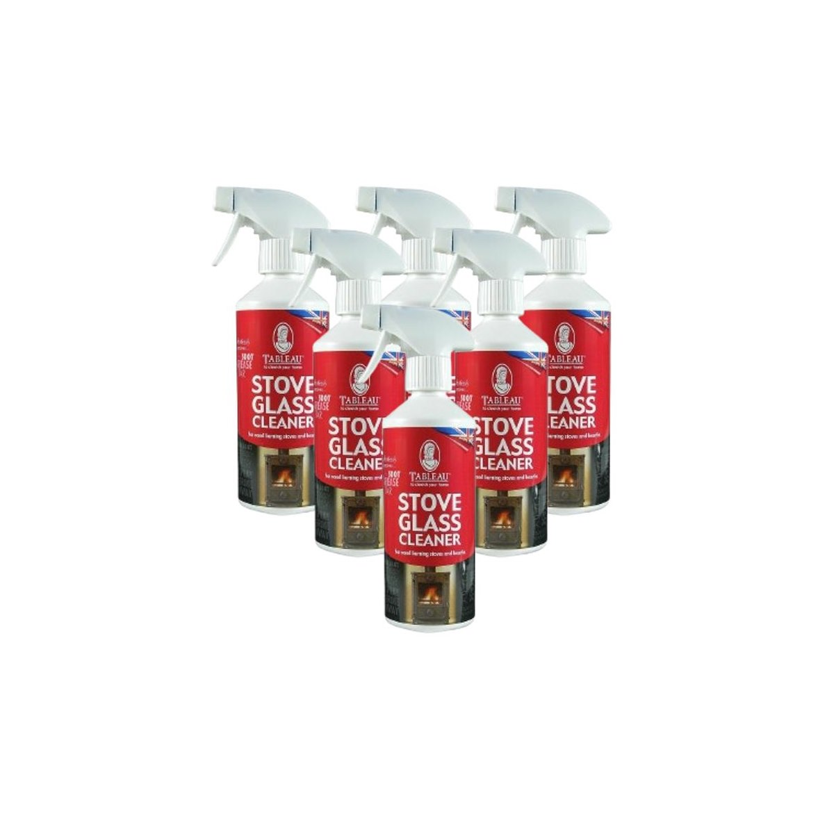 Case of 6 x Tableau Stove Glass Cleaner Spray 500ml