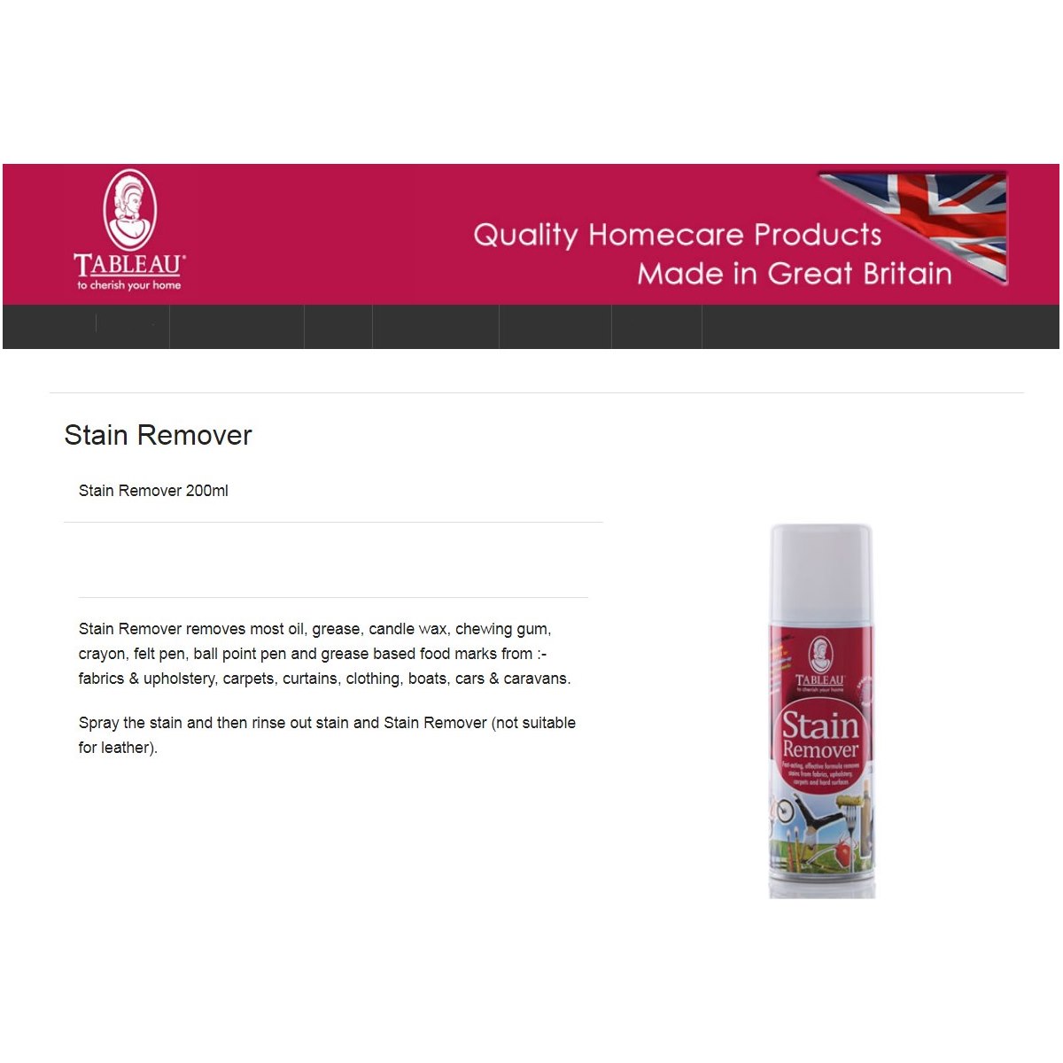 Stain Remover Spray for Oil and Grease