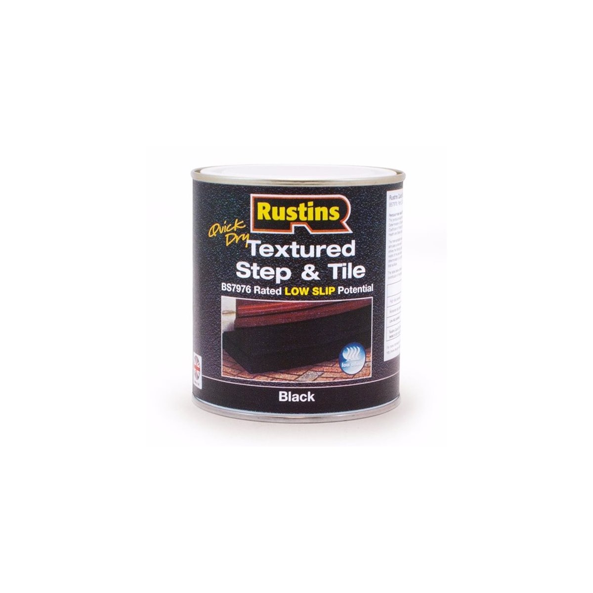 Rustins Quick Dry Textured Step and Tile Paint Black 500ml