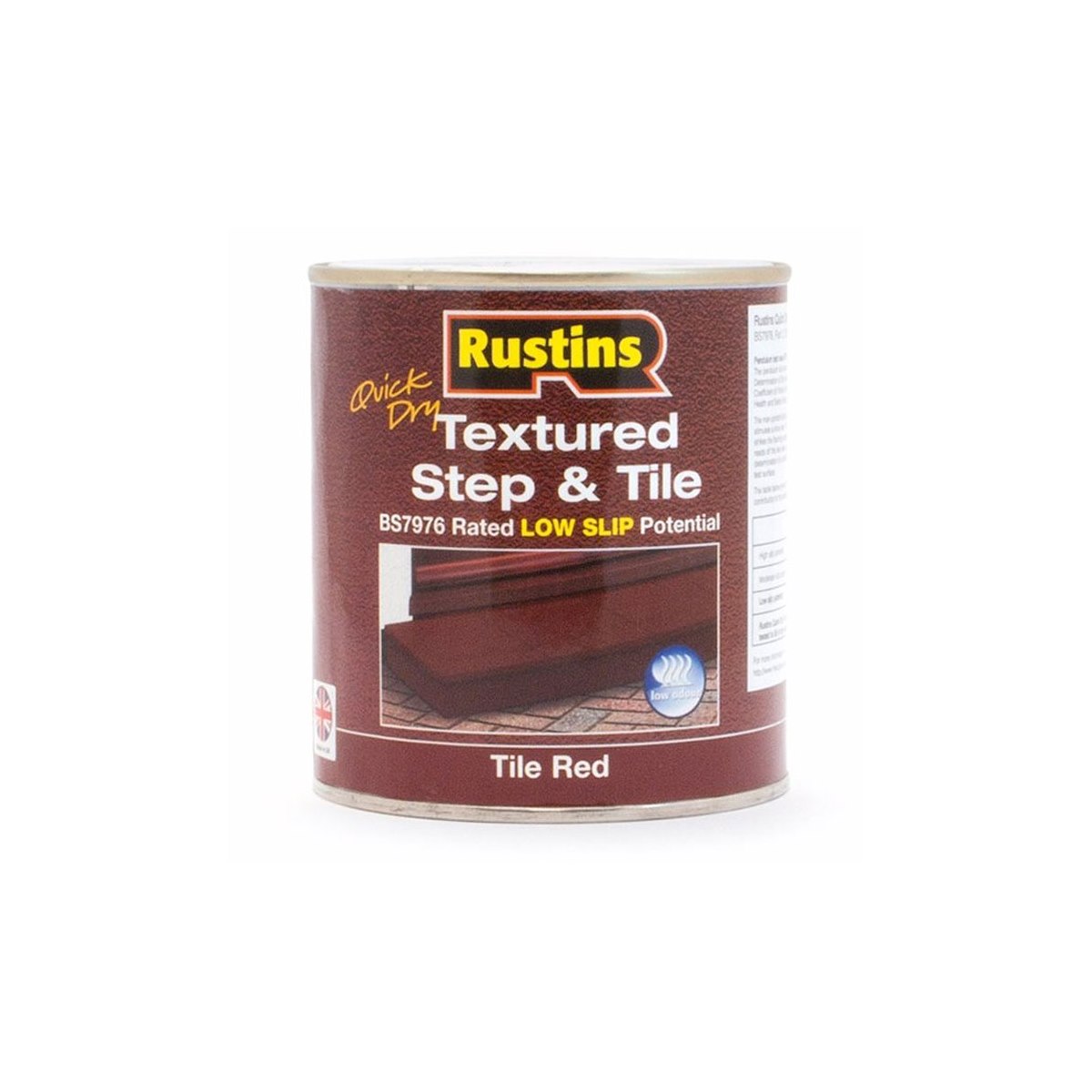 Rustins Quick Dry Textured Step and Tile Paint Red 500ml