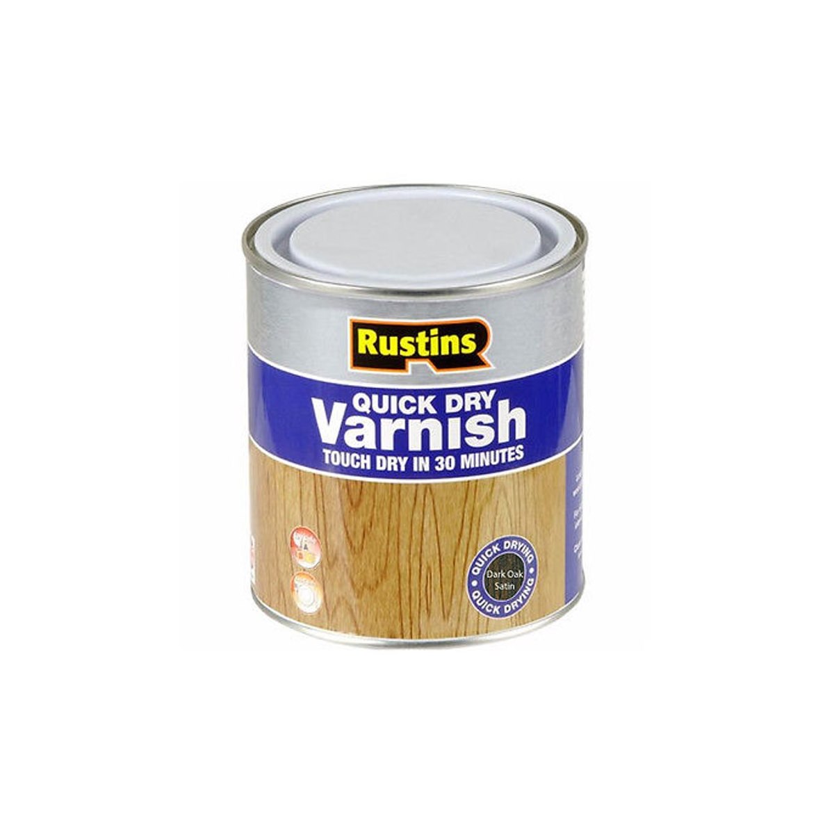 Rustins Quick Dry Coloured Varnish Satin Dark Oak 250ml