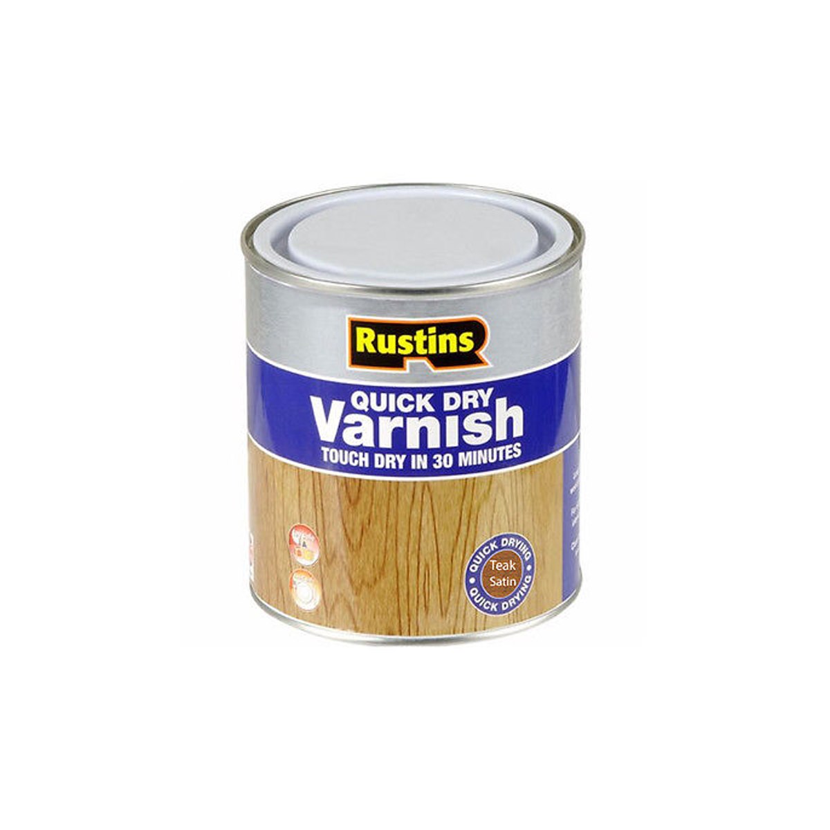 Rustins Quick Dry Coloured Varnish Satin Teak 500ml