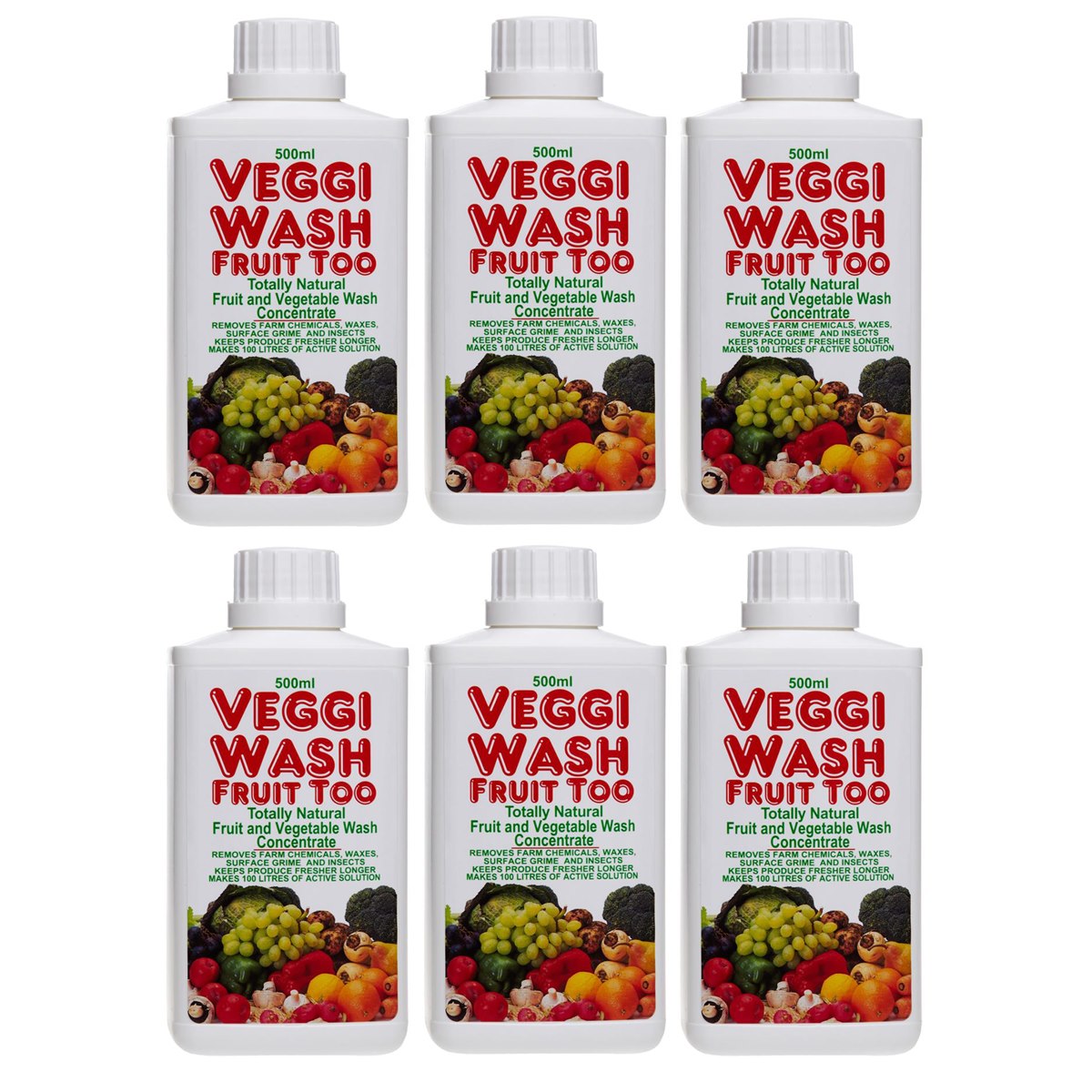 Case of 6 x Veggi Wash Fruit Too Concentrated 500ml