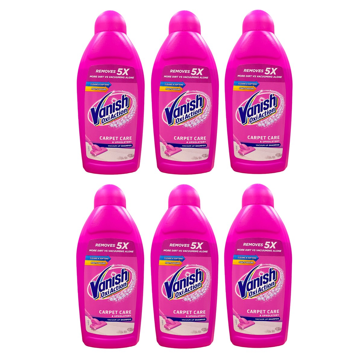 Case of 6 x Vanish Oxi Action Hand Carpet and Upholstery Care Shampoo 450ml