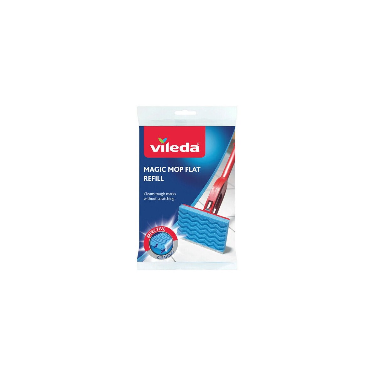 Vileda Vileda Magic Mop Flat Refill Cleans Tough Marks Without Scratching Easy To Fit 