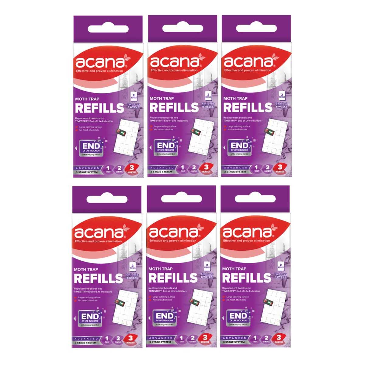 Case of 6 x Acana Moth Monitoring Trap Refill 2 Pack