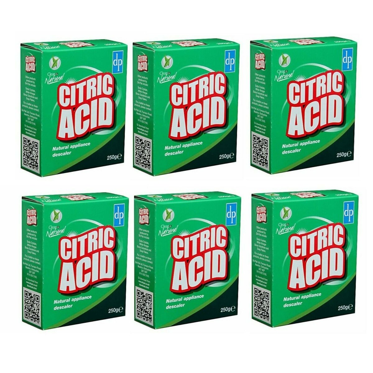 Case of 6 x Dri Pak Clean and Natural Citric Acid 250g