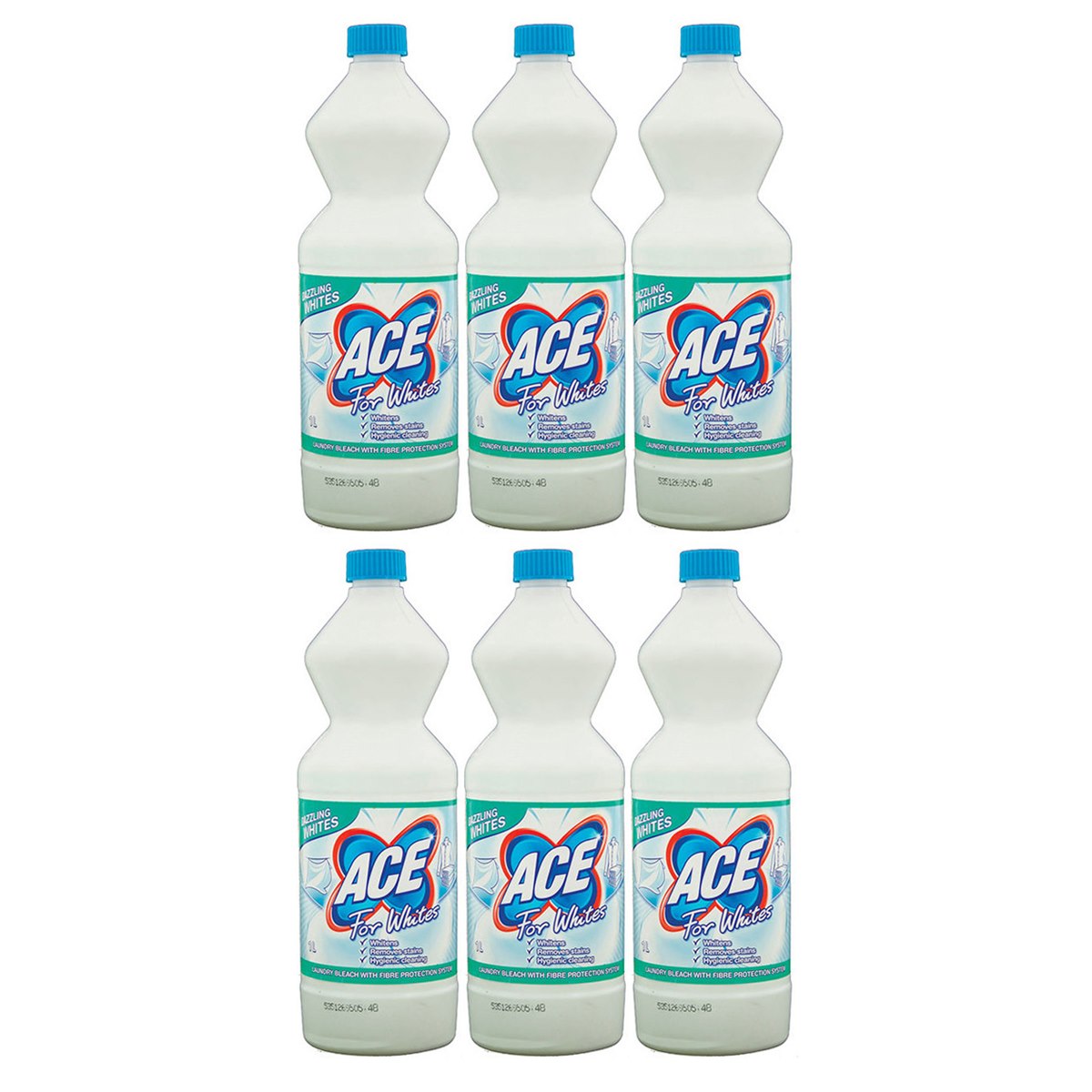 Case of 6 x Ace For Whites Laundry Bleach 1 Litre