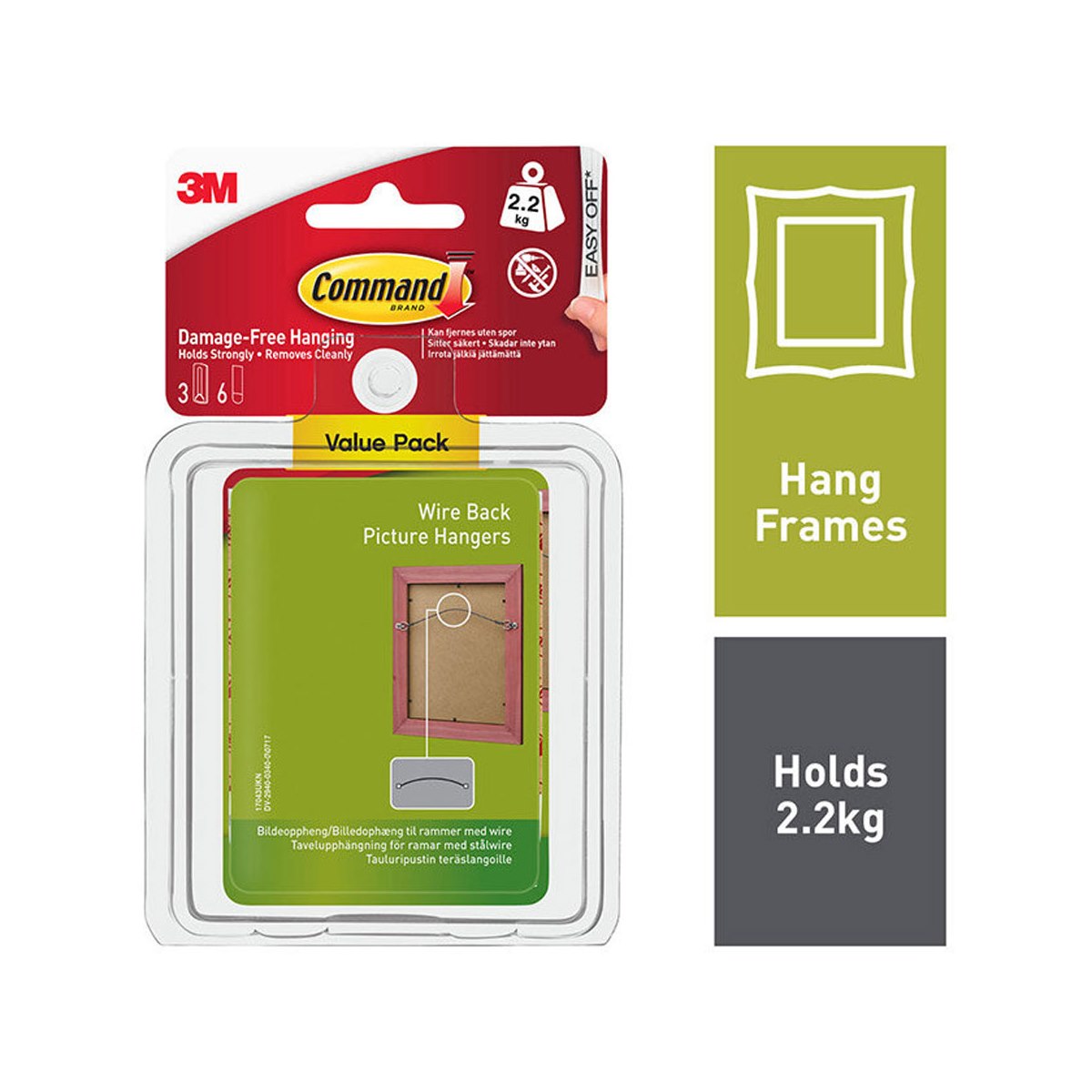Command Wire Backed Picture Hanger 3 pk