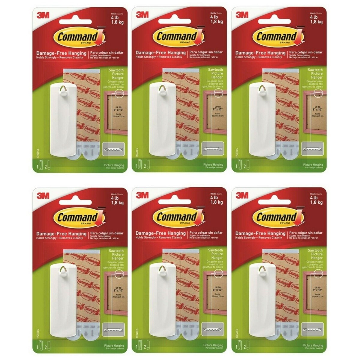 Pack of 6 x Command Sawtooth Picture Hangers
