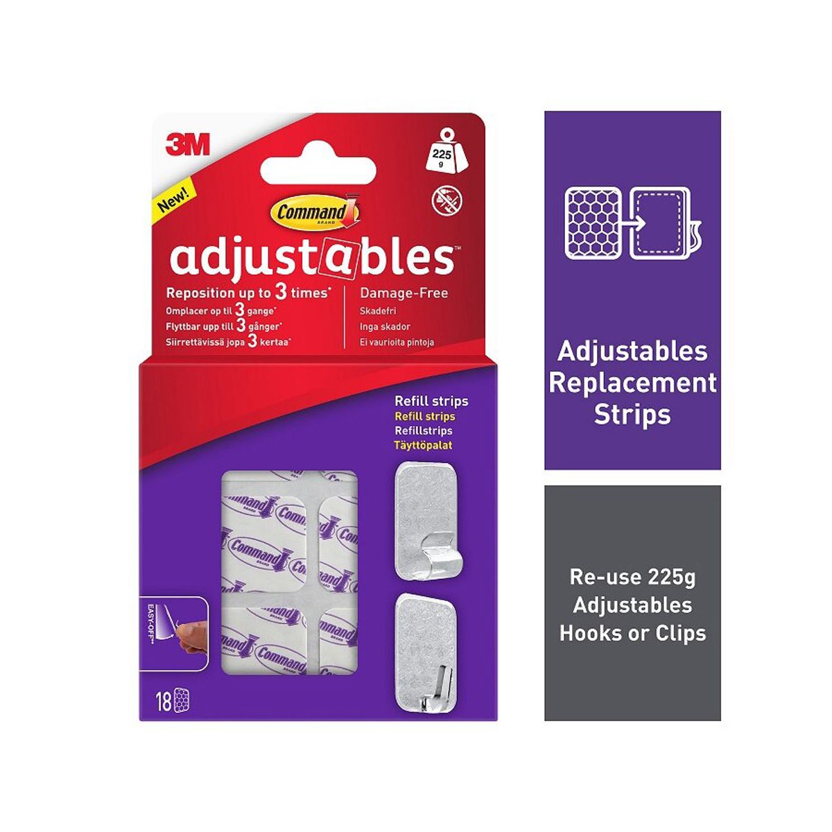 Command Adjustables Repositionable Refil Strips