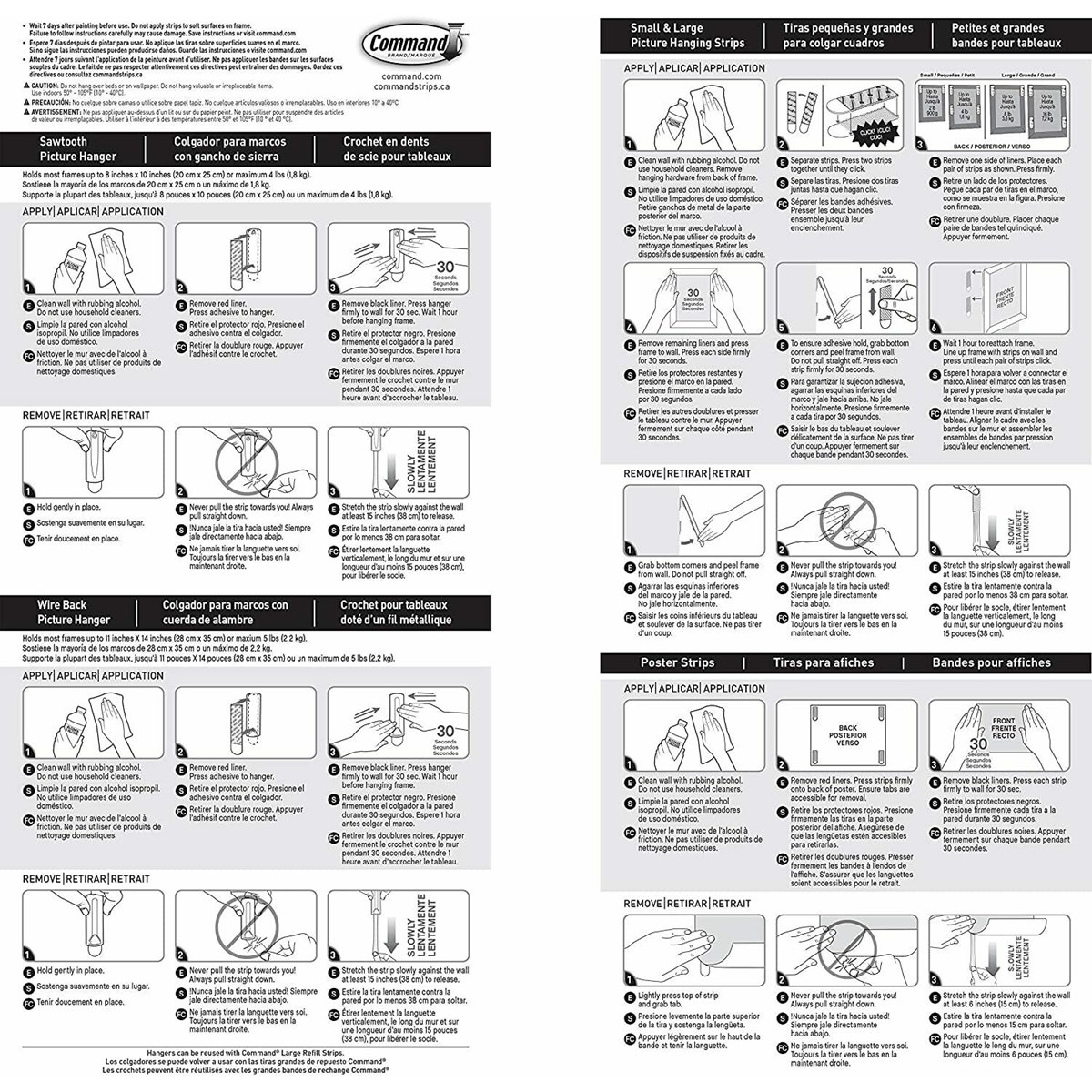 Instructions for Command Picture Hanging Kit