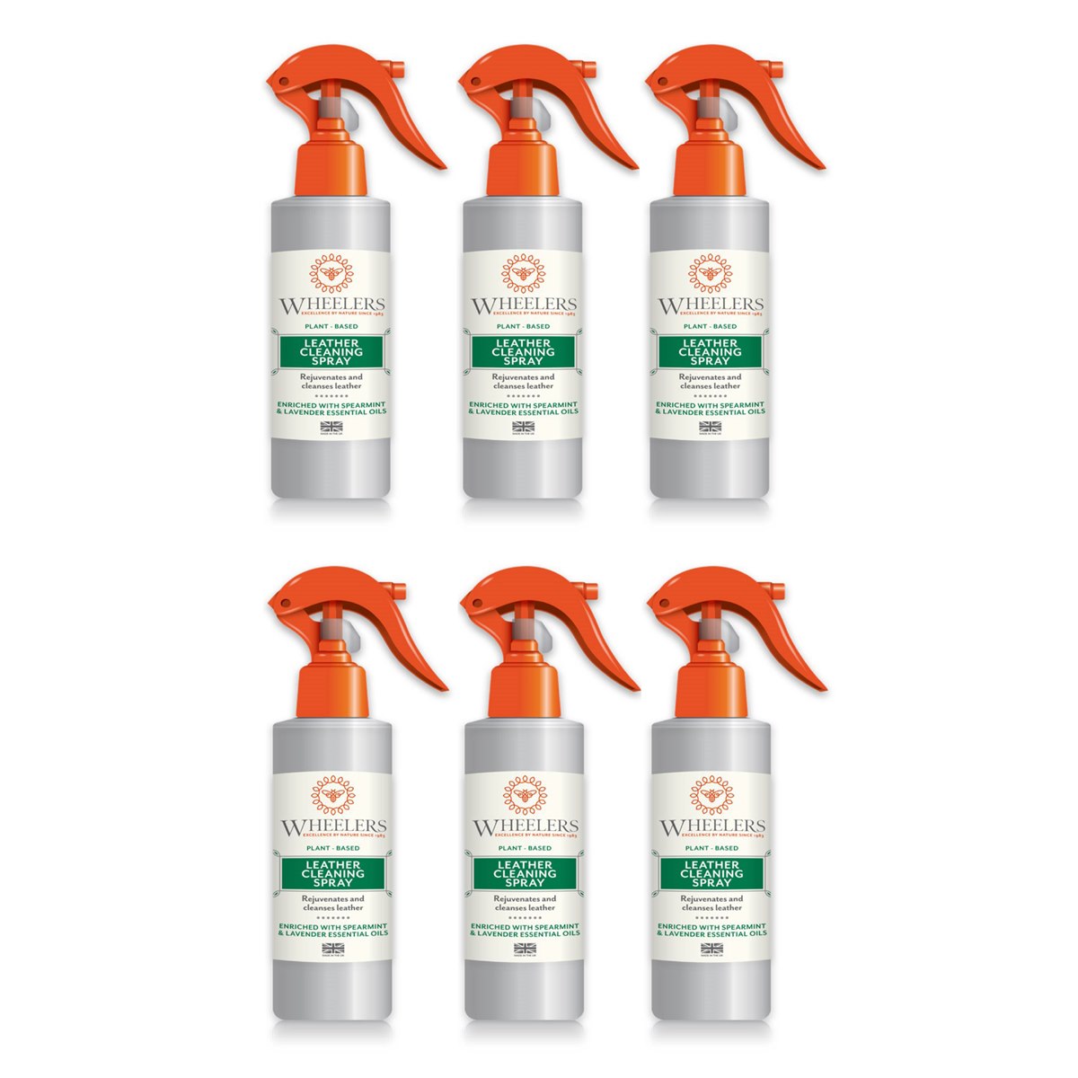 Case of 6 x Wheelers Natural Leather Cleaning Spray 300ml