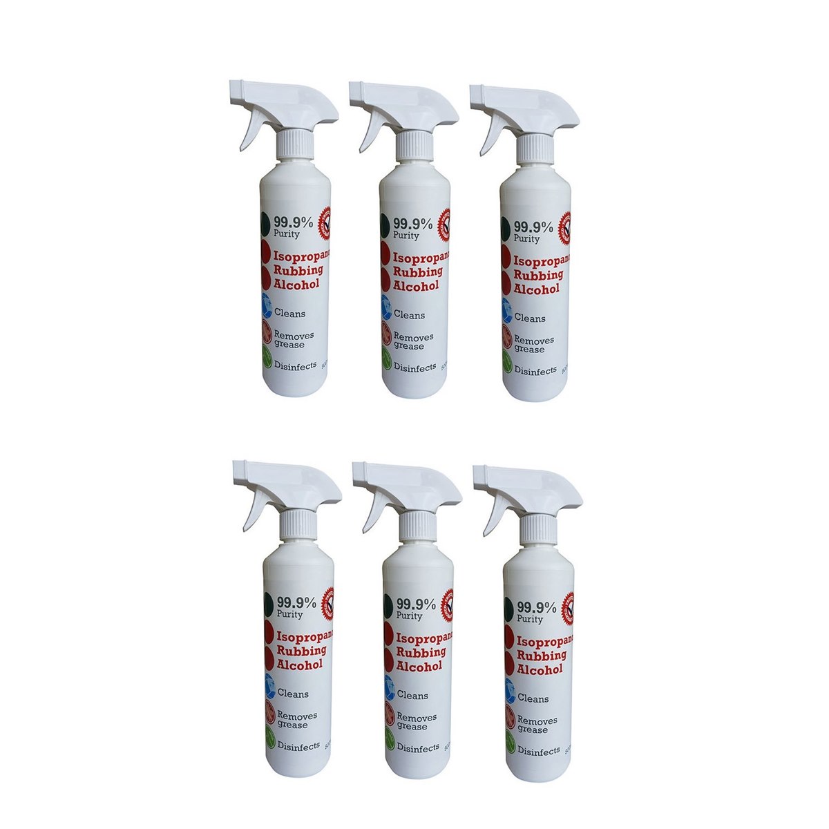 Case of 6 x Wilsons Isopropanol Rubbing Alcohol 99.9% Purity Spray 500ml