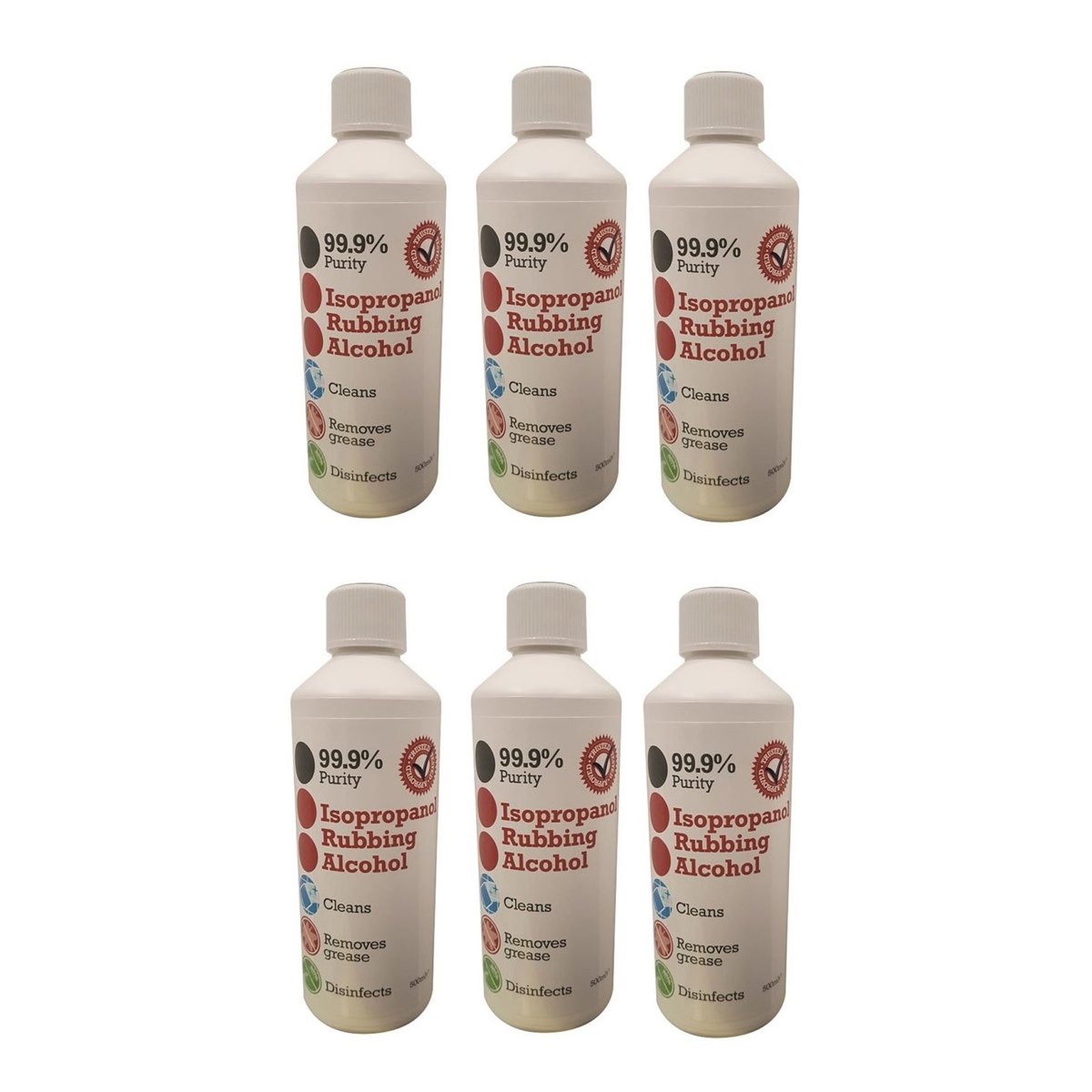 Case of 6 x Wilsons Isopropanol Rubbing Alcohol 99.9% Purity 500ml