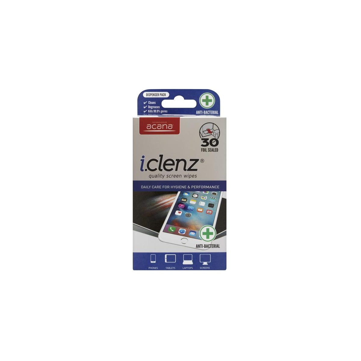 Acana i.clenz Quality Screen Wipes 30 Pack