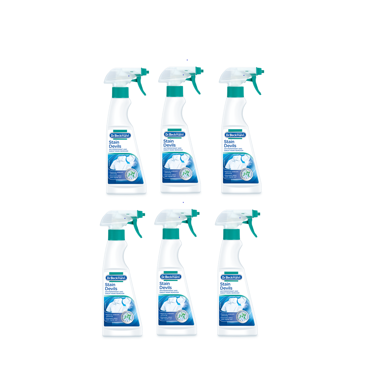 Case of 6 x Dr Beckmann Stain Devil Anti-Perspirant and Sweat Stain Remover Spray 250ml