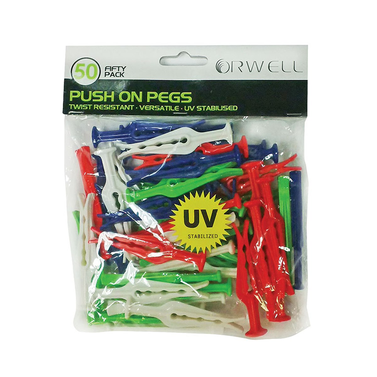 Orwell Push On Clothes Pegs 50 Pack