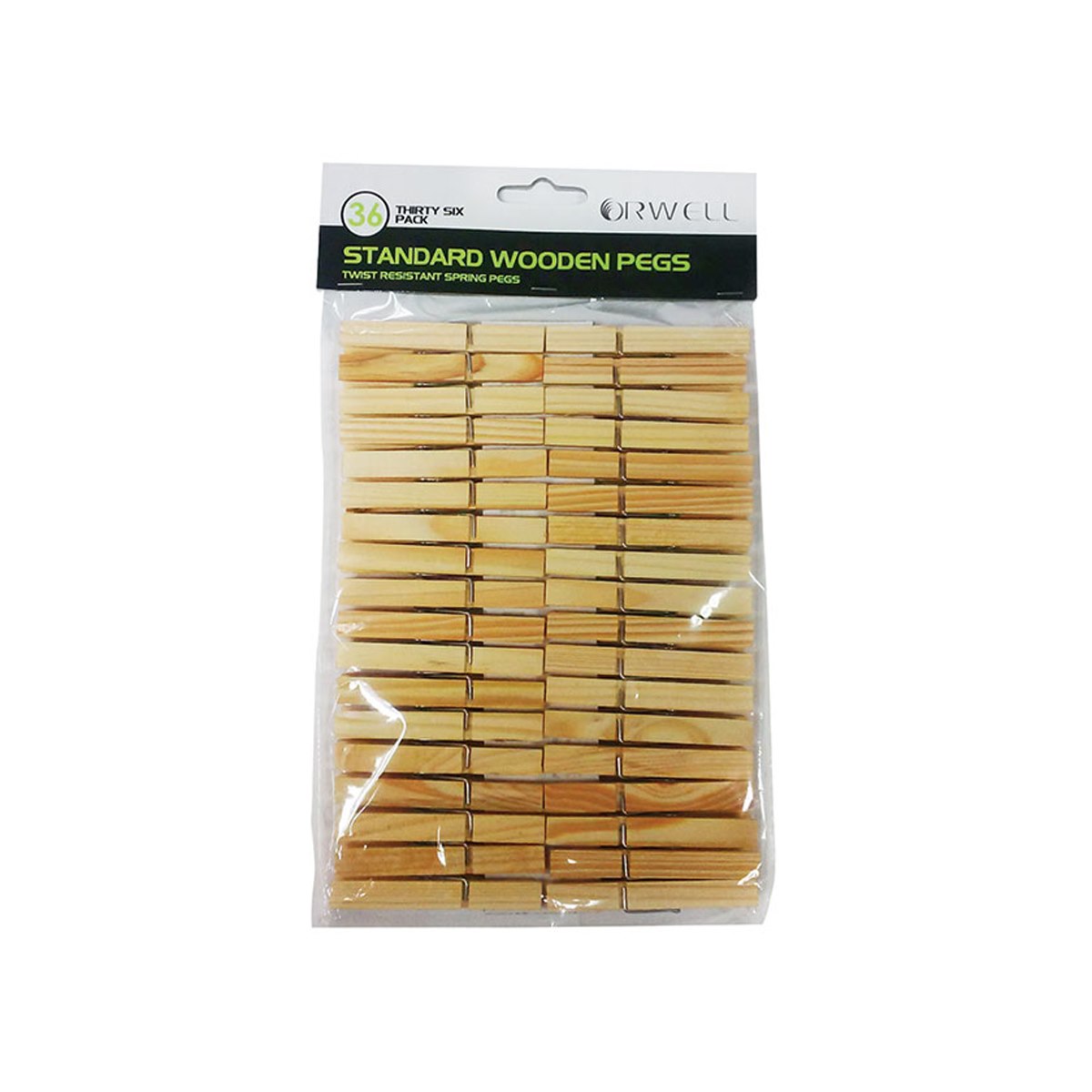 Orwell Wooden Clothes Pegs 36 Pack