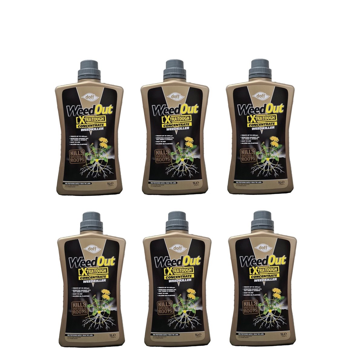 Case of 6 x Doff Weedout Xtra Tough Weedkiller Concentrate 1 Litre