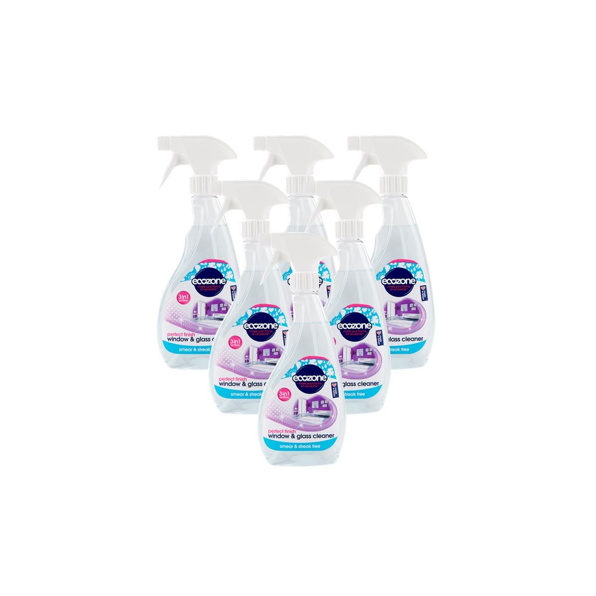 Case of 6 x Ecozone Window and Glass Cleaner 500ml
