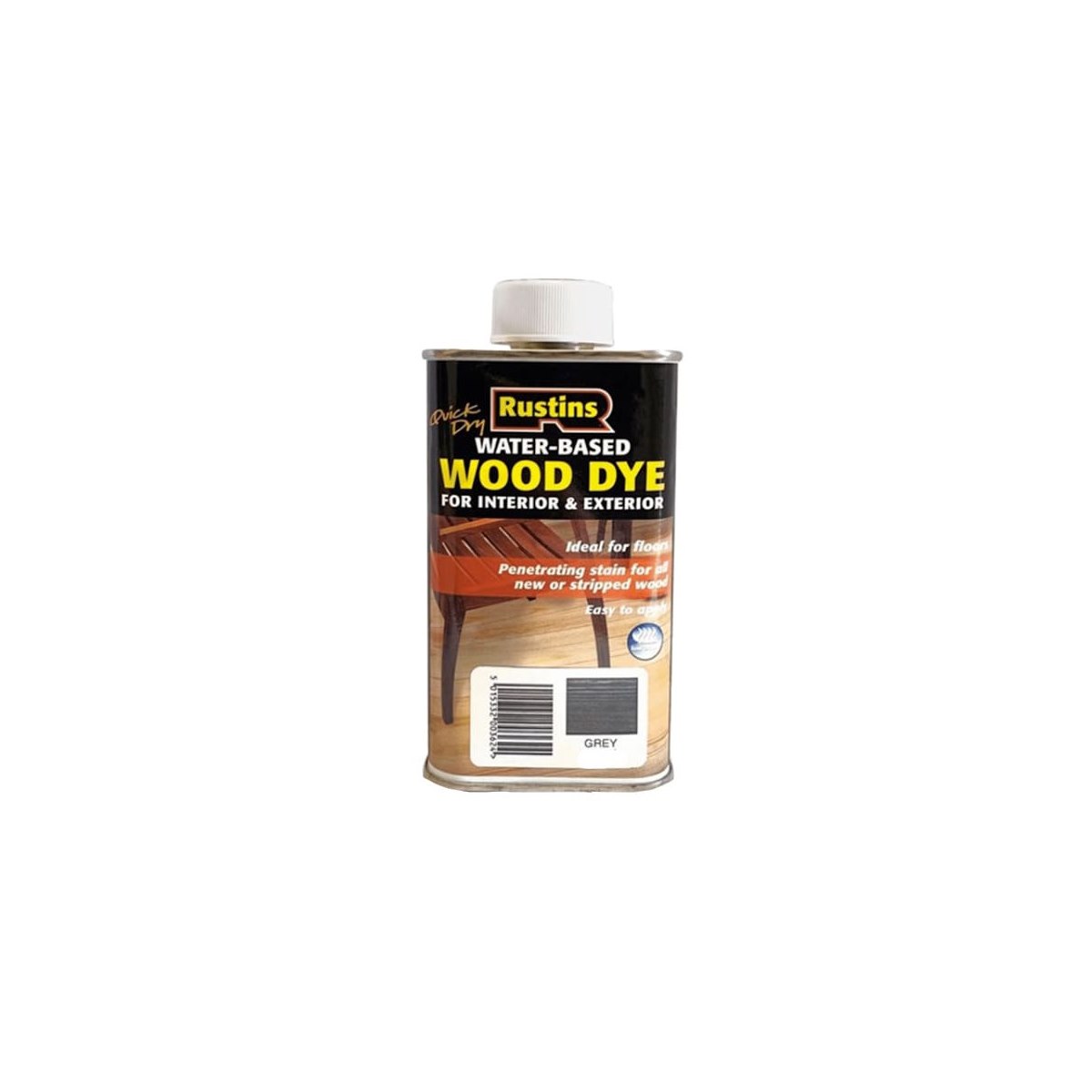 Rustins Quick Dry Water Based Wood Dye Grey 250ml