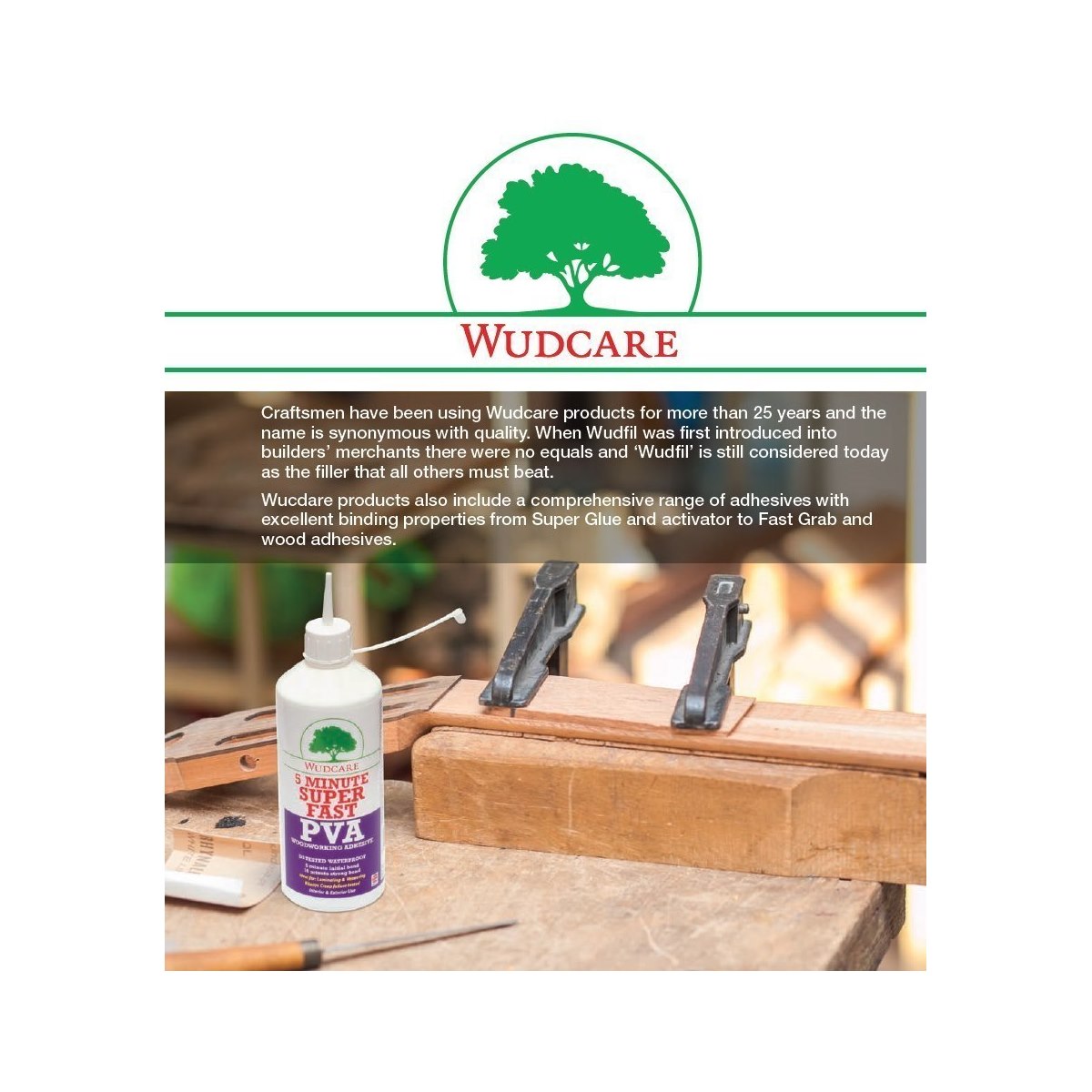  Wudcare Styrene Free Easy Stain Wudfil Wood Repair Filler Paste Oak 250ml