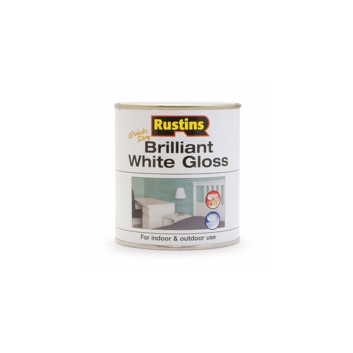 Rustins Quick Dry Brilliant White Gloss Paint 1 Litre
