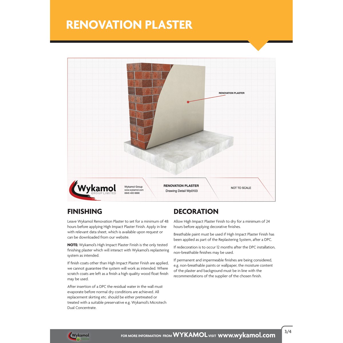 wykamol renovation plaster technical datasheet page 3