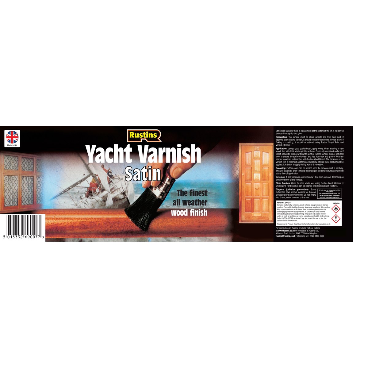 Where to buy Rustins Satin Yacht Varnish 