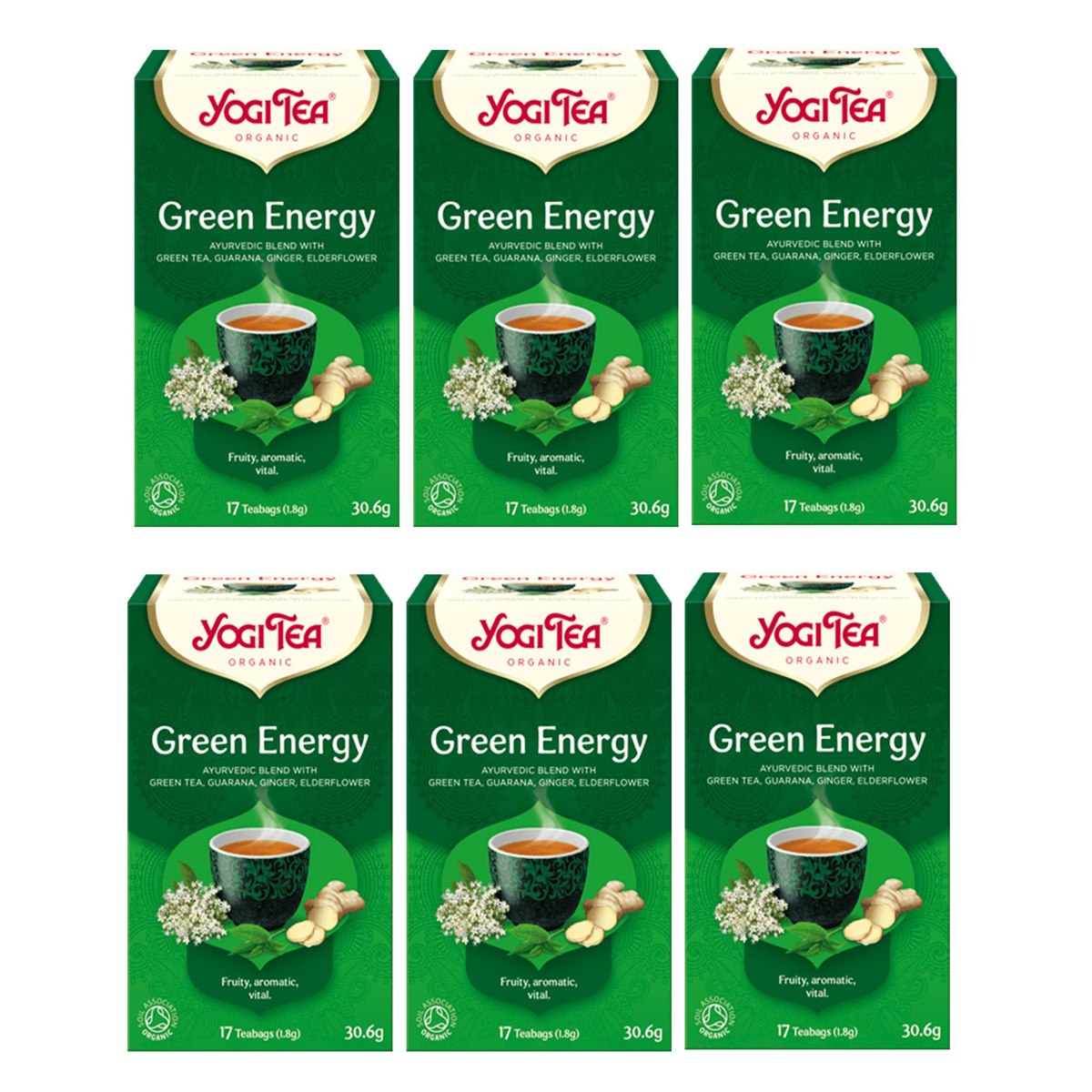 Case of 6 x Yogi Tea Green Energy 17 Bags (30.6g)