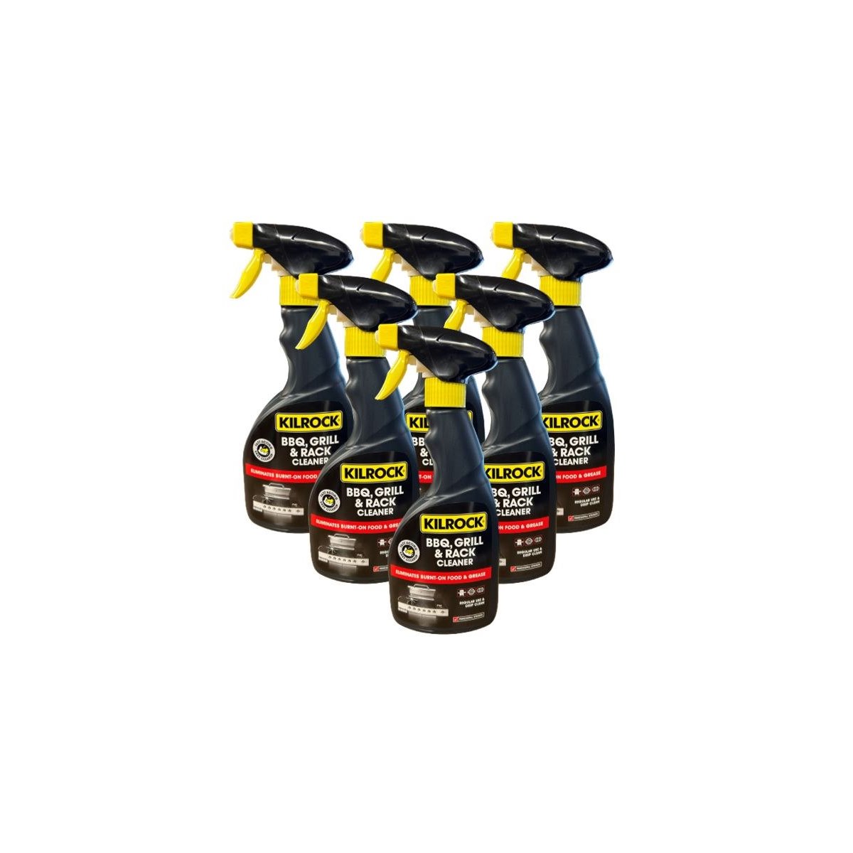 Case of 6 x Kilrock BBQ, Grill and Rack Cleaner Spray 500ml